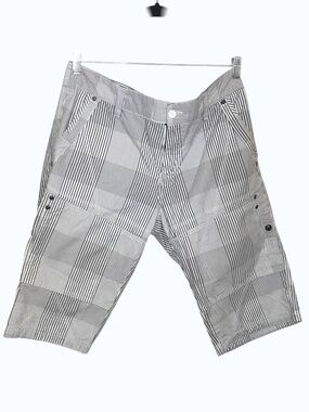 Men's Cotton Summer Shorts Size 36 Black and White Striped